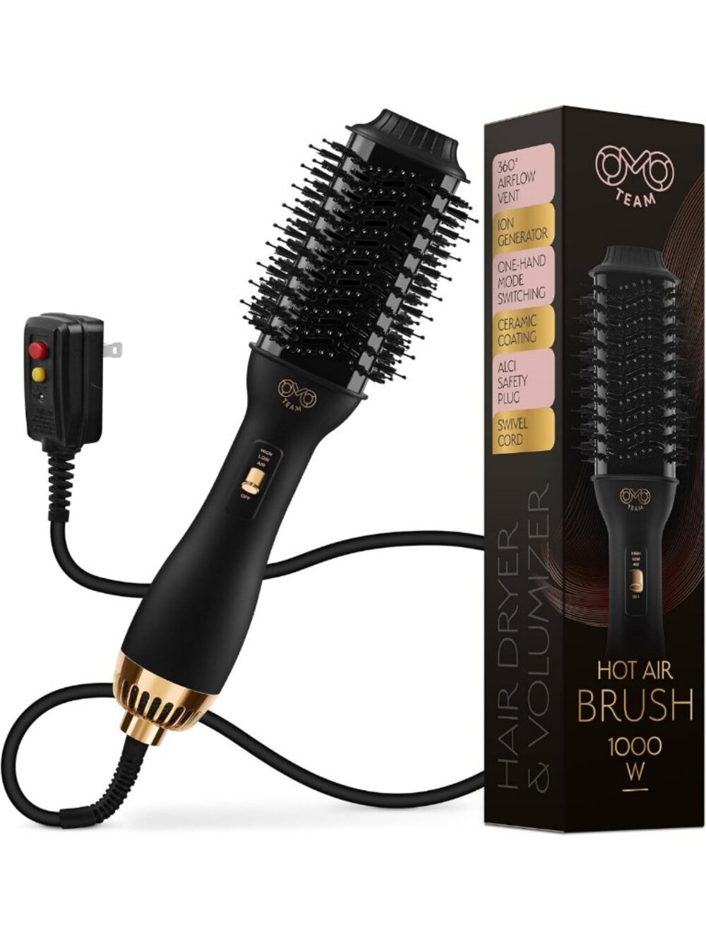 Volumizing Hot Air Brush - 60MM Oval Blowout Dryer for Smooth, Salon-Quality